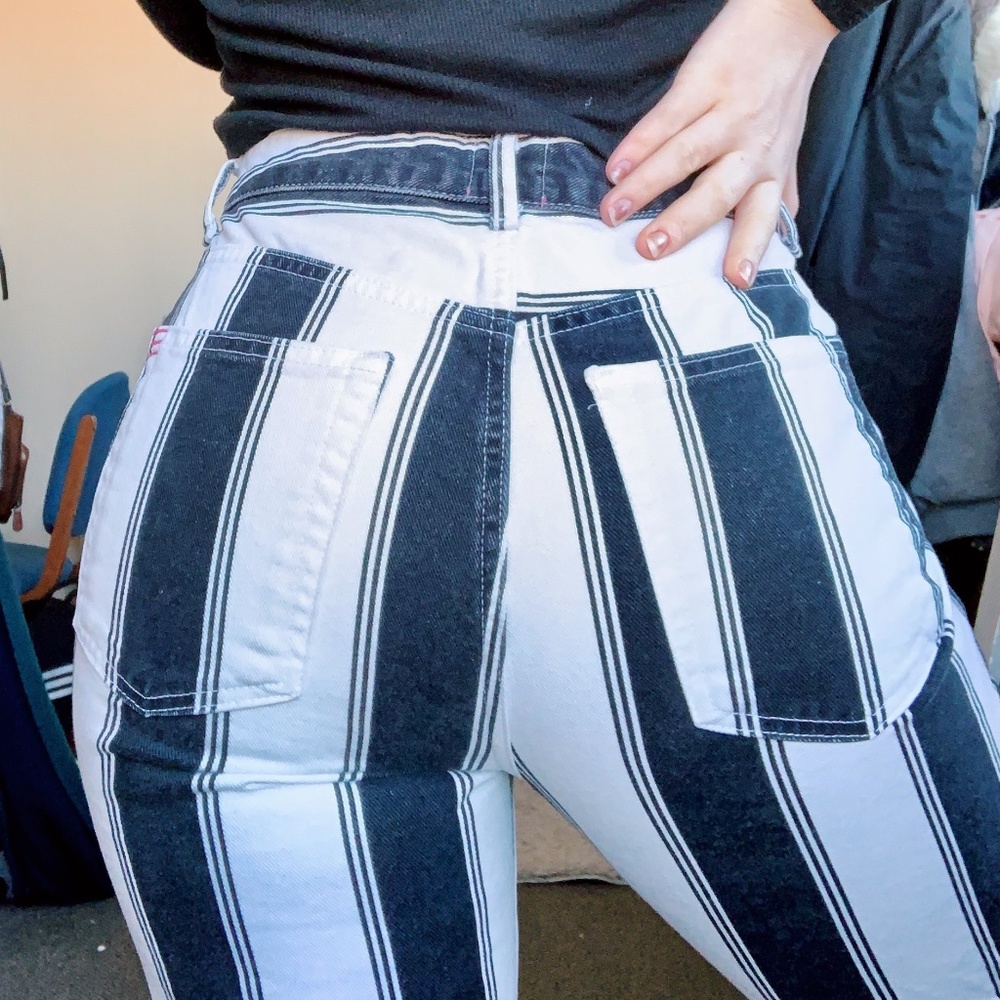 Urban Outfitters black and white stripped jeans
